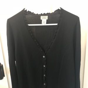 LL Bean 100% merino wool button down cardigan